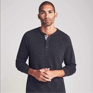 FAHERTY men’s long sleeve Henley size XXL grey‎